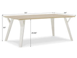 Alwynn Contemporary Rectangular Dining Table, White and Natural Wood T2574P165159