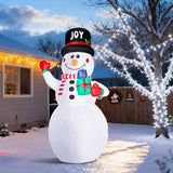 12FT Tall Lighted Christmas Inflatable Decoration, Inflatable Giant Snowman Holding Gift Boxes, 32797863
