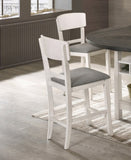 2pc Transitional Upholstered Counter Height Dining Chair Bar Stools Chalk Gray Finish Wooden B011P148062