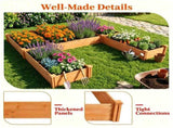 Solid Fir Wood Raised Garden Bed, 5-in-1 Combined Planting Planter Box with Dovetail Joints, 74039350