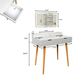 Makeup Vanity Desk with Removable Mirror and Lights, 3 Color Modes & Adjustable Brightness Dressing W760P304981