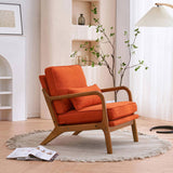 Oak Armrest Oak Upholstered Single Lounge Chair Indoor Lounge Chair Burnt Orange 61240828
