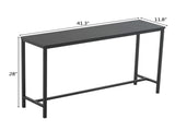 Industrial Style Porch Table Single Layer Black Oak Triamine Board 105 * 30 * 75005332