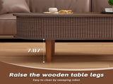 Fluted Lift Top Coffee Table with Hidden Compartment, Wooden Center Table, Modern Oval Lift Tabletop 32995757