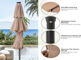 10ft Patio Umbrella, LED Lighted Patio Umbrella Outdoor Table Pool Sun Shade Canopy 3 Tier Outdoor 54226561