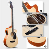 4 String Acoustic Bass Guitar, Full Size Bass Guitar Kit with Portable Guitar Bag, Premium Cable, 08351577
