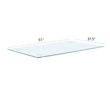 Modern minimalist rectangular glass table accessories, transparent glass countertop W210112651