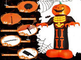 12ft Inflatable Halloween Decor with Skeleton Ribs, Pumpkin & Grim Reaper, 3 LED Lights 115 Count 23117795