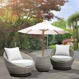 ZNTS Cozy Outdoor Set - Swivel Woven Chairs, Side Table - All-Weather Resin Wicker, Powder-Coated B081110063