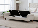 65.75" Wide Modern Upholstered Storage Bench With Double Lids, Napped fabric Foot Stool With Rolled 38105287