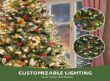 7.5ft Pre-Lit Artificial Christmas Tree with 1398 Branch Tips&550 Lights, Remote Control, Green 97506487