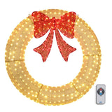 48in Pre-Lit Outdoor Christmas Wreath Decoration, LED Metal Holiday Decor for Home Exterior, Garden 11045968