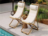 TREXM 2-Pieces Outdoor Folding Chair, Rattan-Wrapped Patio Chair with Adjustable Backrest, Thick N715P428435V