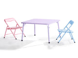 Kids Activity Table and 2 Chairs Set, 3-Piece Folding Play Table Set, Pastel Multicolor 21009110