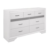 Modern Glam Dresser of 7 Drawers White and Silver Glitter Hidden Jewelry Drawers Ball Bearing Glides B011P149827