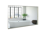 40x30inch Glossy White Rectangular-Mounted Beveled Bathroom Mirror,Square Angle Metal Frame W2091128136