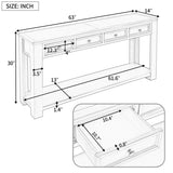 ZNTS TREXM Console Table/Sofa Table with Storage Drawers and Bottom Shelf for Entryway Hallway WF287219AAE