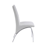 White and Chrome Armless Solid Back Side Chair B062P182720