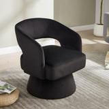 Swivel Barrel Chair, Velvet Accent Armchair 360 Degree Swivel Club Chair for Living Room Bedroom W3244P315821