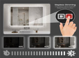 60"x48" Modern LED Smart Mirror with Hiden Light Bathroom Mirror, Front Lit & Back Lit With 3 Color 92734612