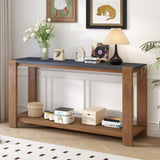 U_STYLE Distinctive Features of a Minimalist Console Table with Bottom Shelf and Four Legs, Suitable N711P173084D