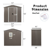 8ft x 4ft Outdoor Metal Storage Shed With window and metal foundation,Gray W54071037