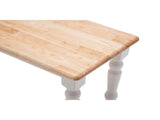Farmhouse Backless Wood Bench - White/Natural Two-Tone Finish 68900238