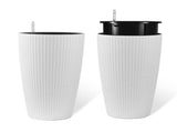 Set of 2 Faux Rattan Tall Planters Outdoor Indoor Large Planters with Water Level Monitor Inner W3213P311467