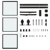 ZNTS 30 in. x 84 in. Glass Sliding Barn Door with 5FT Barn Door Hardware Kit & Soft Close 44484157