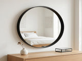 20" Round Bathroom Mirror Vanity Wall Mounted Mirror with Deep Frame, Black 78405904