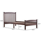 Twin Pine Frame Painted Single-Layer Wooden Curved Headboard and Footboard Frame Wooden 79981219