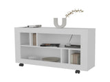 White Console Table in Melamine with Open Storage B062P290247