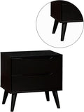 Mid-Century Modern Black Color 1pc Nightstand Bedroom Furniture Solid wood Round Tapered Legs B011P238915