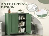 Forest Green MDF Painted with Vertical Stripes, 60*30*80cm, Double Door Bathroom Vanity 44803152