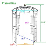 ZNTS Metal Garden Arch Iron Garden Arbors Gazebo Dia81.3'' x 114.2'' High Birdcage Shape Pergola Pavilion 13516553