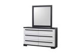 1pc Six Drawers Dresser Cream Ebony Finish Wooden Storage Bedroom Furniture B2741P354530