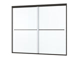 Bypass shower door, sliding door, with 1/4" tempered glass and Matted black finish 56-60"x70" W2122131032