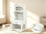 Hidden Cat Litter Box Enclosure with RGB LED Light & Power Outlet Station, MultiPurpose Cat House 95900103