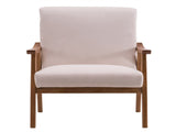 (67x72.5x82cm) Solid Wood Retro Simple Single Sofa Chair Backrest without Buckle Beige 46804675