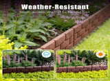 12PCS Stone Effect Garden Edging Flexible Landscape Border Fence PP Weather Resistant Decorative 13577149