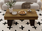 42 Inch Wood Rectangular Coffee Table, All MDF Farmhouse Accent Center Low Cocktail Tea Table with W1120P330143