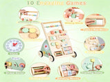 Multifunctional Toddler Learning Walking Toy with Shape Sorter Bead Maze Gear Mirror Counting Beads, 98625309