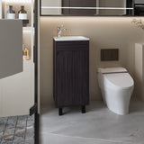 FM FURNITURE Quartzsite Bathroom Vanity with Integrated Sink, Wengue B128P293882