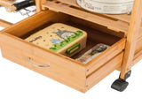 Moveable Kitchen Cart with Stainless Steel Table Top & Three Drawers & Three Baskets Burlywood 38657513