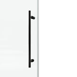 60*66" Fixed & Sliding Shower Door, Round Tube Hardware, Clear Glass Shower Door, 3/8 SGCC 37092779