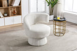 ZNTS 360 Degree Swivel Cuddle Barrel Accents, Round Armchairs with Wide Upholstered, Fluffy Fabric W395102761