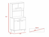 Santa Maria 1-Drawer 1-Shelf Area Pantry with Adjustable Metal Legs White B06280024