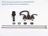 Oil Rubbed Bronze Bathroom Faucet with 2-Handle and 360 Degree Rotating Spout, Crescent Moon Style 81054067