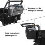 Collapsible Wagon Heavy Duty Folding Wagon Cart with Removable Canopy, 4" Wide Large All Terrain 78632388
