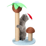 ZNTS 27.5in Coconut Palm Tree Cat Scratching Post, Cute Cat Scratcher with Natural Sisal Posts & Dangling 19365590